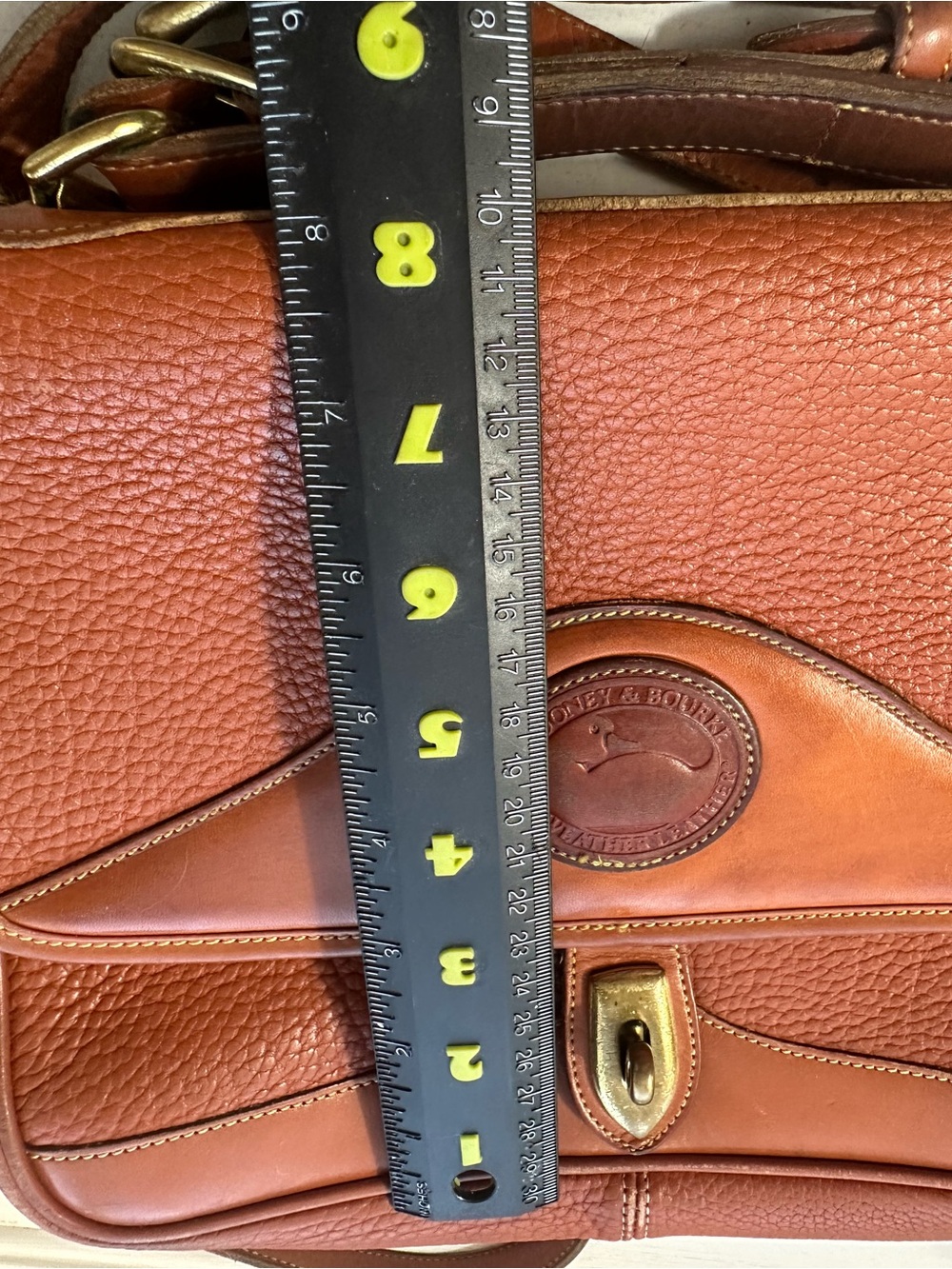 Dooney & Bourke Chestnut Brown Leather Shoulder Satchel Top Handle - Picture 9 of 14